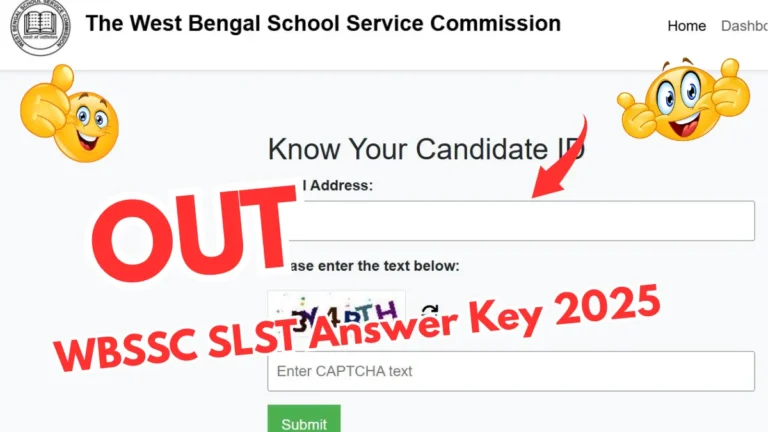 WBSSC SLST Answer Key 2025