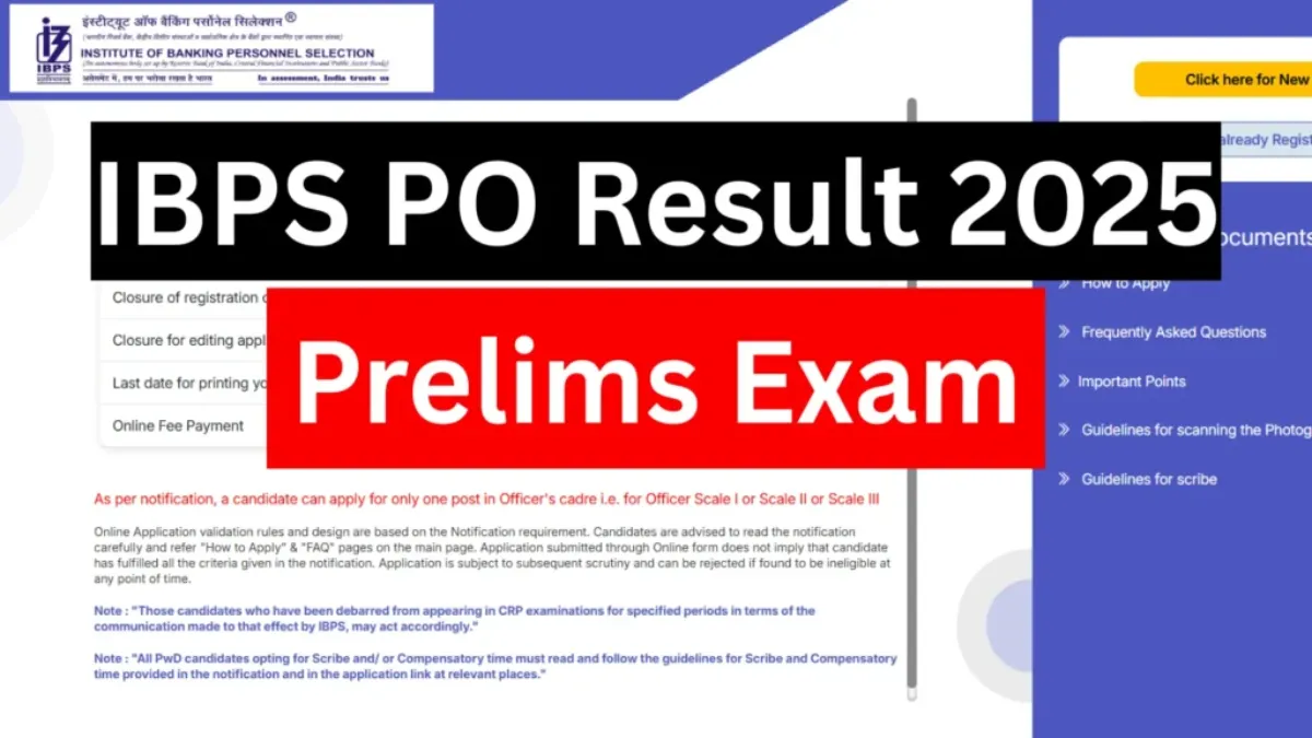IBPS PO Prelims Result 2025: Check Date, Cut-Off